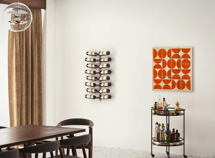 Helix wine rack on wall in lounge room