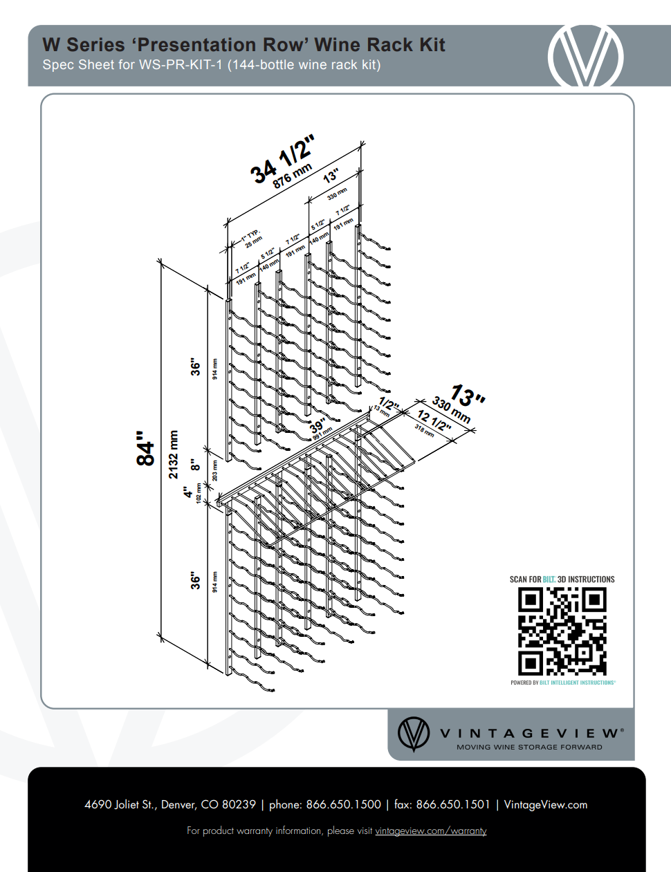 Presentation Wine Wall Kit - 90 bottles