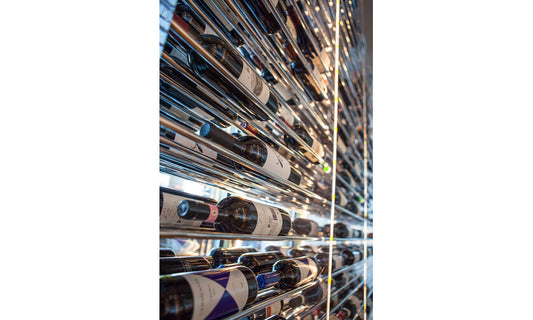 Wine Display Support Rods with wine bottles on the side