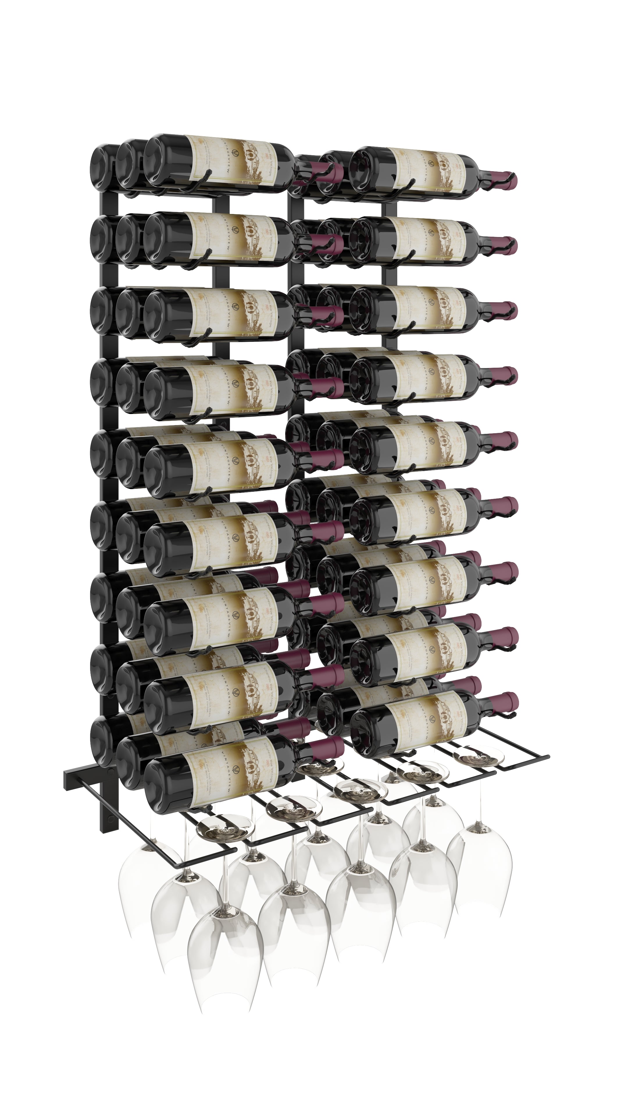 Triple-depth-wine-rack-home-bar-setup