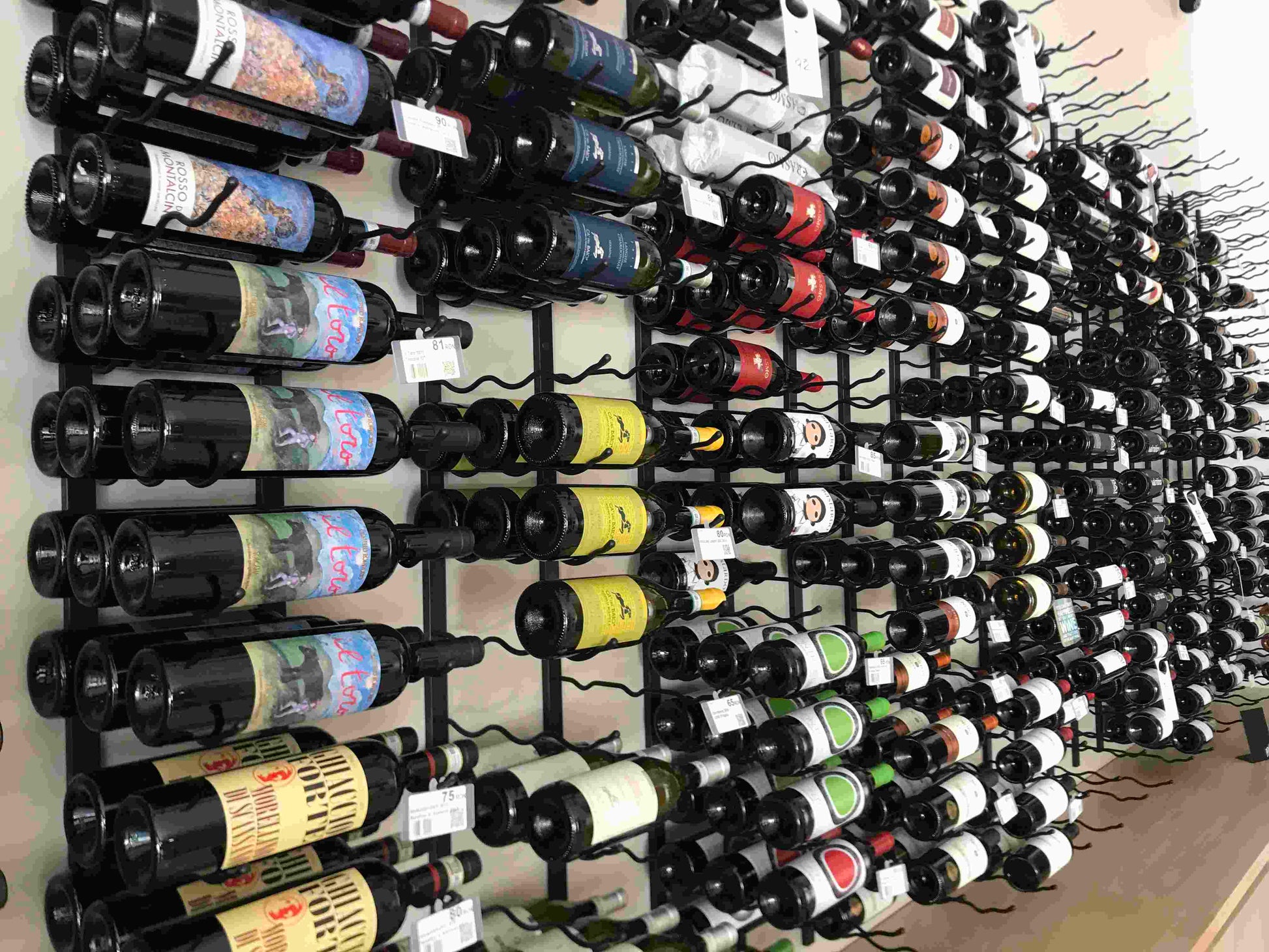 Triple-depth-wine-racks-mounted-on-wall-alternative-to-wooden-wine-rack