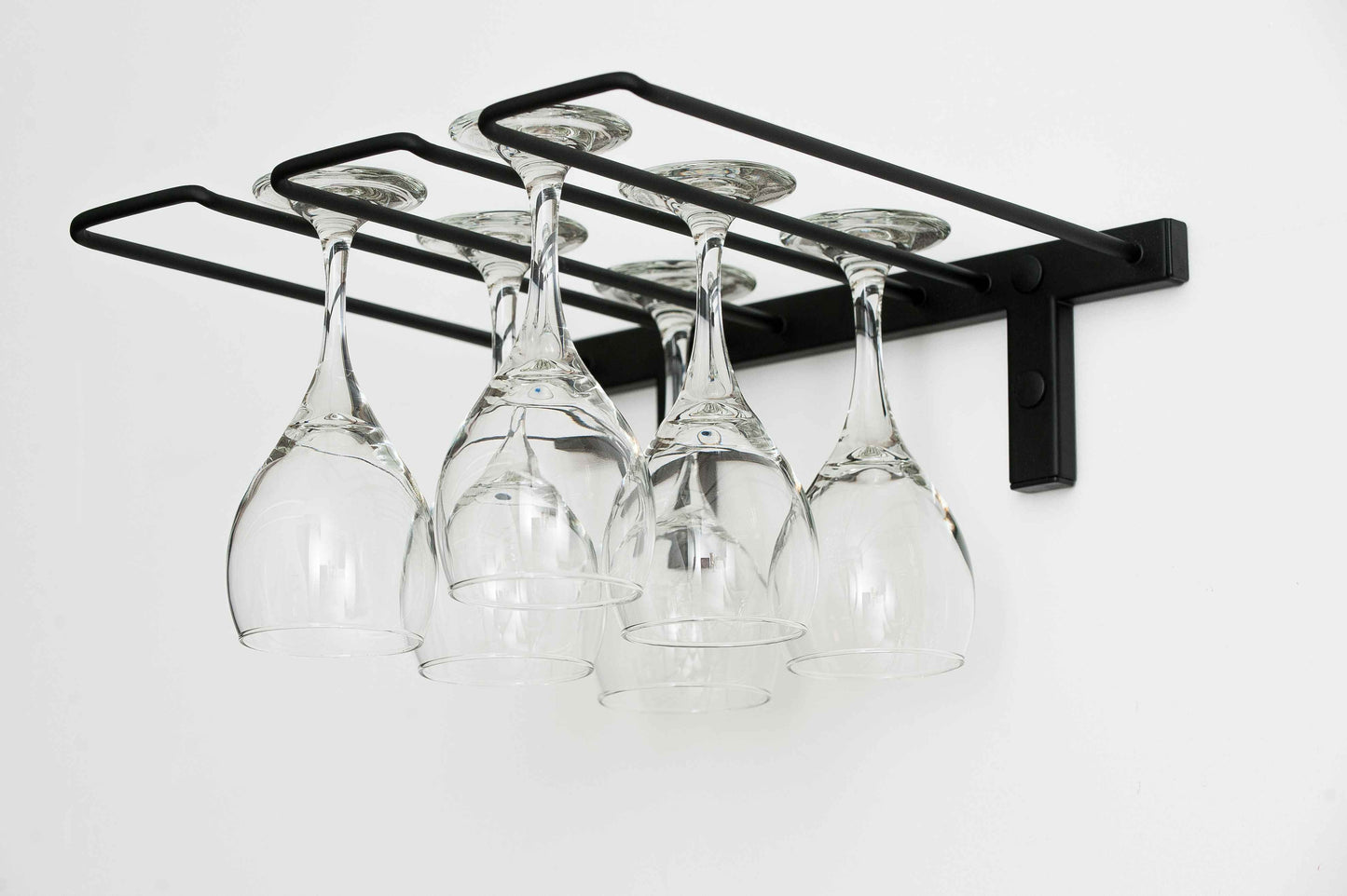 Black metal wine glass rack
