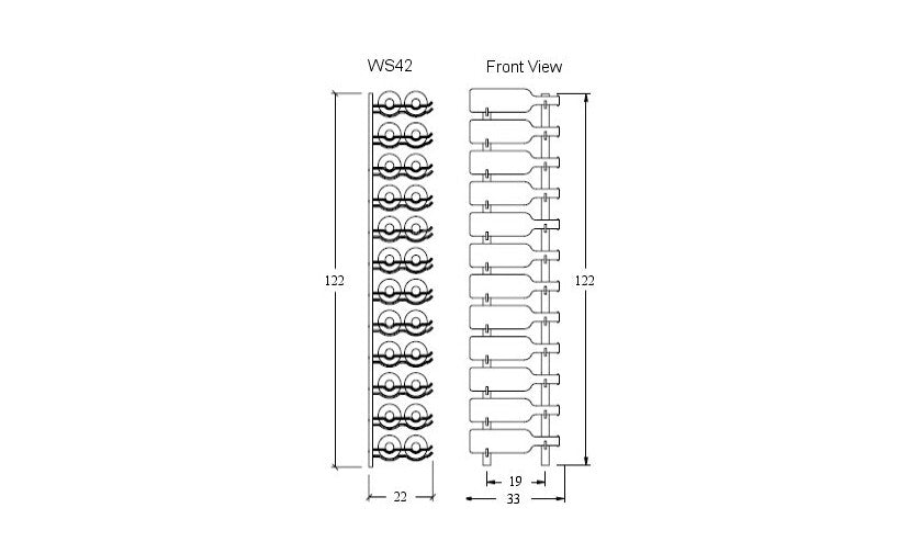 A sketch of the Double Dozen wine rack